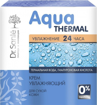 Увлажнение и питание крем увлажняющий для сухой кожи aqua thermal dr.sante, 50 мл