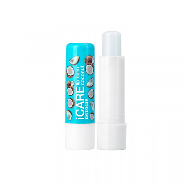 Для губ бальзам-уход для губ icare lip balm coconut relouis, 4.4 г.