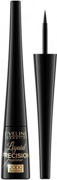 Для глаз и бровей водостойкая подводка для глаз "liquid precision eyeliner 2000" eveline, 4 мл