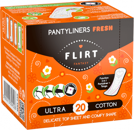 Интимная гигиена ежедневные гигиенические прокладки "fresh" fantasy flirt, 20 шт