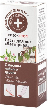 Против грибка паста для ног дегтярная домашний доктор, 75 мл