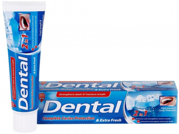 Зубные пасты rubella dental зубная паста 2в1 "complete caries protection & extra fresh", 100 мл