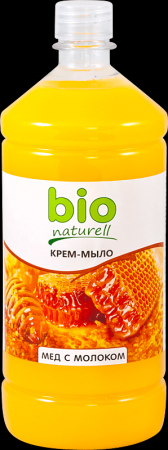 Мыло крем-мыло "мед с молоком" (запаска) bio naturell, 1000 мл