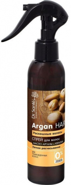 Дополнительный уход dr. sante argan hair спрей для волос "роскошные волосы", 150 мл