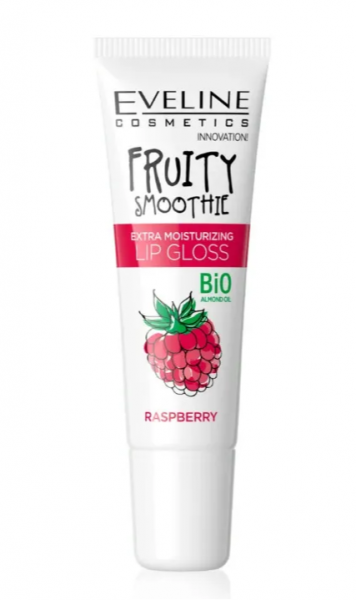 Для губ экстраувлажняющий блеск для губ raspberry серии fruity smoothie eveline, 12 мл