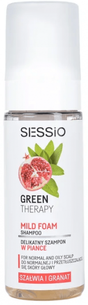 Шампуни chantal sessio шампунь в пенке green therapy для нормальной и жирной кожи головы с шалфеем и гранатом, 175 мл