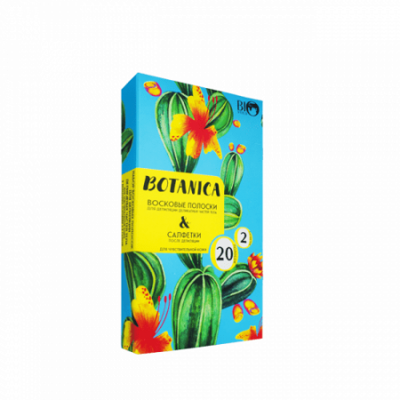 Депиляция и бритье набор восковых полосок для депиляции "botanica" 20 шт + саше с маслом после депиляции 2 шт bio world