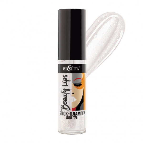 Для губ блеск-плампер для губ beauty lips тон 01 clear sparkle белита, 5 мл.