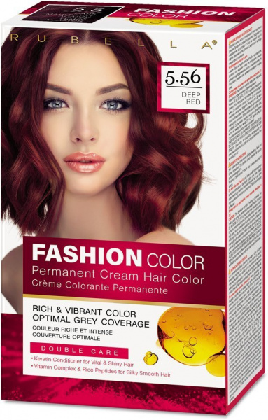 Окрашивание волос стойкая крем-краска для волос rubella fashion color 5.56 темно-красный, 50 мл