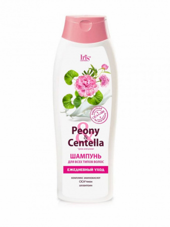 Шампуни шампунь для всех типов волос ежедневный уход "peony&centella" iris, 400 мл