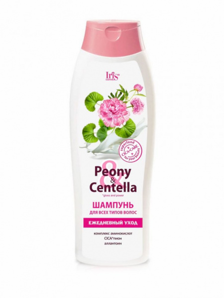 Шампуни шампунь для всех типов волос ежедневный уход "peony&centella" iris, 400 мл