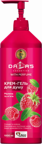 Гели для душа dalas крем-гель для душа малина и мята, 1000 мл