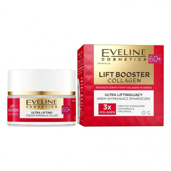Кремы крем-корректор против морщин с эффектом лифтинга 60+ день/ночь lift booster collagen eveline, 50 мл