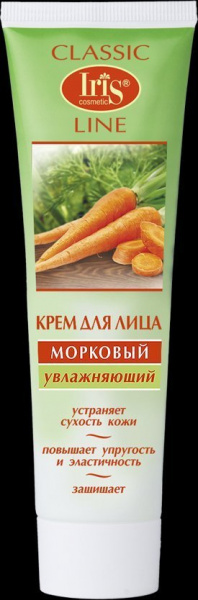 Кремы iris classic line крем для лица увлажняющий морковный, 100 мл