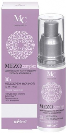 Кремы белита mezocomplex мезокрем ночной для лица "глубокое увлажнение" 30+ , 50 мл