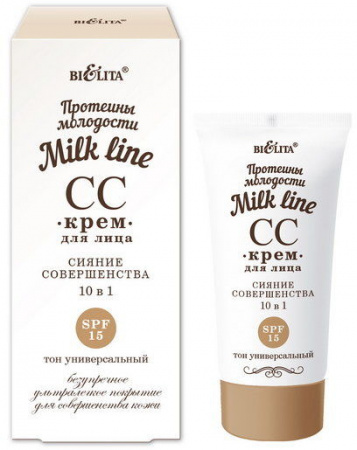 Кремы белита milk line протеины молодости сс-крем для лица "сияние совершенства 10в1" spf 15, 30 мл