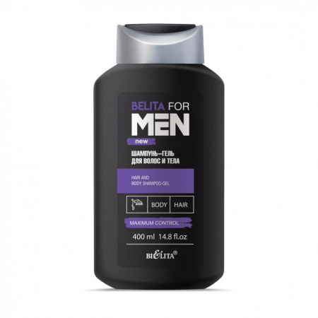 Для душа шампунь-гель для волос и тела belita for men, 400 мл