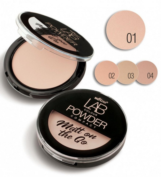 Для лица белита lab colour пудра компактная matt on the go тон 01