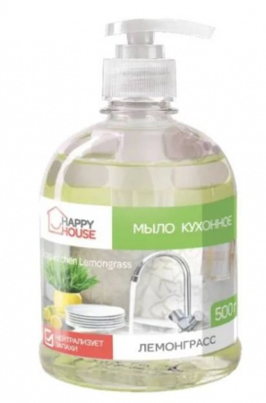 Мыло мыло жидкое кухонное happy house лемонграсс romax, 500 г