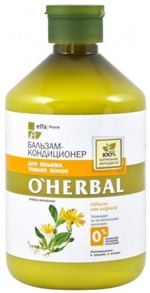 Бальзамы и кондиционеры бальзам-кондиционер для объема o'herbal, 500 мл