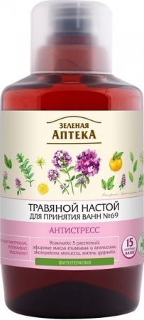 Пена, соль, масло для ванн настой для ванн № 69 антистресс зеленая аптека, 750 мл