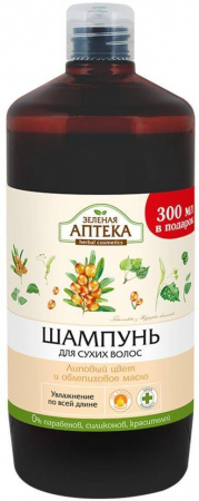 Шампуни шампунь липовый цвет и облепиховое масло зеленая аптека, 1000 мл