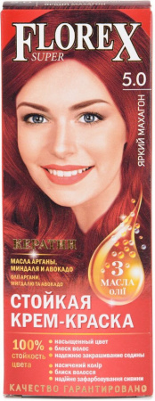 Окрашивание волос краска для волос тон 5.0 яркий махагон florex super