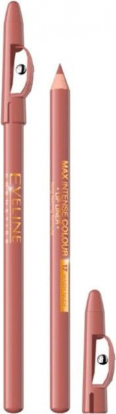 Для глаз и бровей контурный карандаш для губ с точилкой "max intense" eveline, №17 warm nude