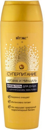 Гели для душа витэкс суперпитание крем-гель для душа с ценнейшими маслами "аргана и миндаль", 400 мл