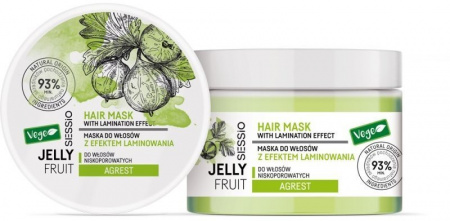 Маски sessio jelly fruit маска для волос с эффектом ламинирования для малопористых волос крыжовник, 250 г