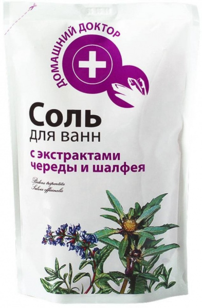 Пена, соль, масло для ванн соль для ванн морская с экстрактом череды домашний доктор, 500 г