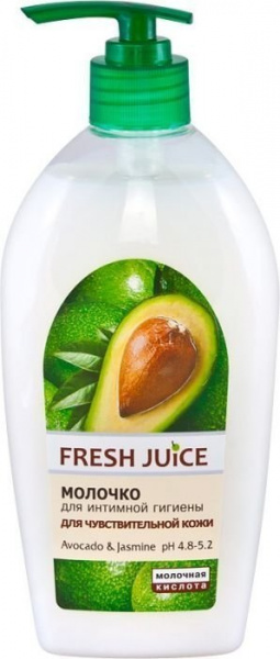 Интимная гигиена молочко для интимной гигиены avocado & jasmine fresh juice, 500 мл