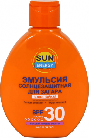 Средства для загара sun energy эмульсия солнцезащитная для загара водостойкая spf 30, 150 мл