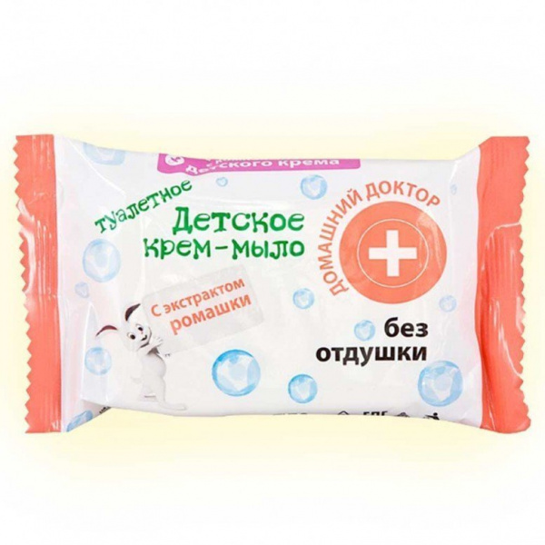 Мыло домашний доктор детское крем-мыло туалетное с экстрактом ромашки без отдушки, 70 г