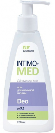Интимная гигиена elfa pharm intimo+med гель для интимной гигиены "deo", 200мл