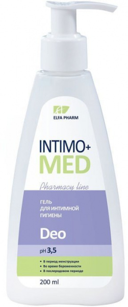 Интимная гигиена elfa pharm intimo+med гель для интимной гигиены "deo", 200мл