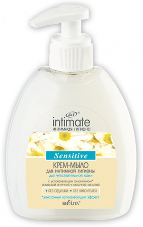 Интимная гигиена белита intimate/ интимная гигиена крем-мыло для интимной гигиены для чувствительной кожи "sensitive", 380 мл