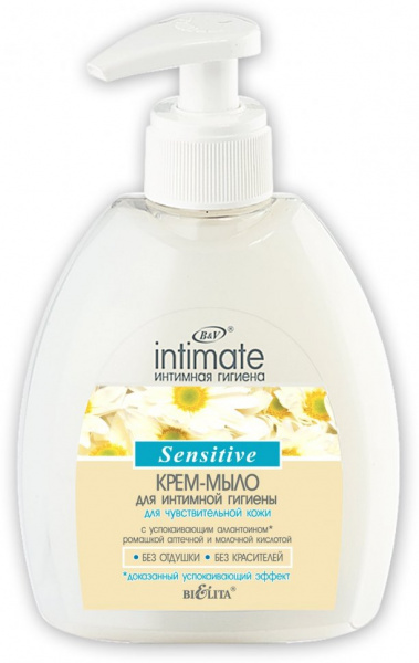 Интимная гигиена белита intimate/ интимная гигиена крем-мыло для интимной гигиены для чувствительной кожи "sensitive", 380 мл