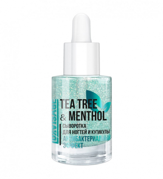 Для маникюра и педикюра сыворотка для ногтей и кутикулы tea tree & menthol антибактериальный эффект luxvisage