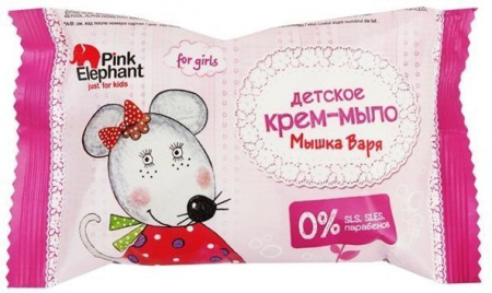 Мыло крем-мыло детское "мышка варя" pink elephant, 90 г