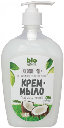 Мыло крем-мыло "кокосовое молоко" bio naturell, 500 мл