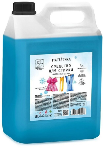 Для стирки гель для стирки белья морозный день matrёshka, 5 л