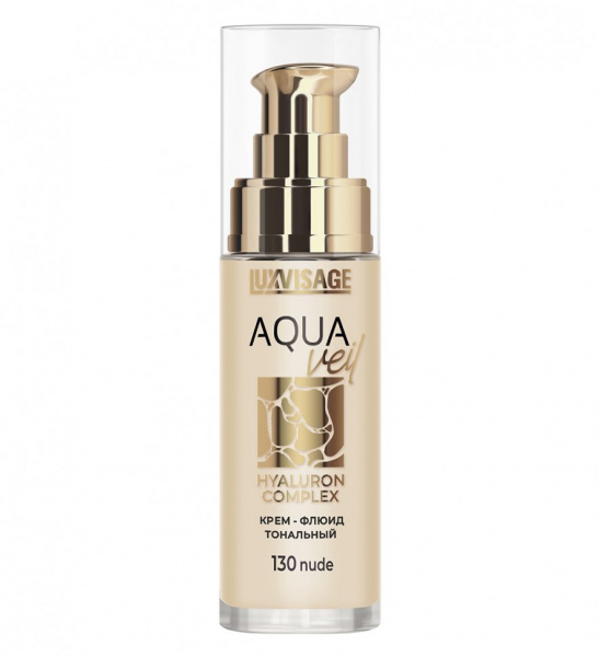 Для лица крем-флюид тональный aqua veil hyaluron complex тон 130 nude luxvisage