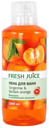 Пена, соль, масло для ванн fresh juice пена для ванн "tangerine & sicilian orange", 1000 мл