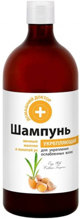 Шампуни шампунь "укрепляющий" яичные желтки и золотой ус домашний доктор, 1000 мл