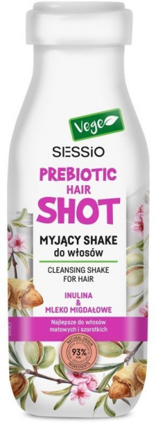 Шампуни sessio prebiotic hair shot шампунь моющий шейк для волос с инулином и миндальным молоком, 350 г