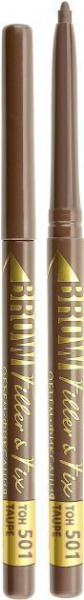 Для глаз и бровей карандаш для бровей механический brow filler & fix тон 501 taupe luxvisage