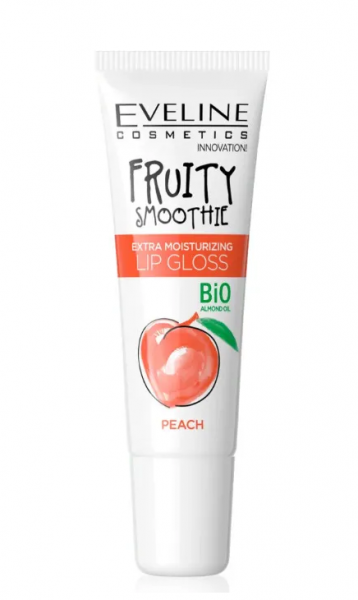 Для губ экстраувлажняющий блеск для губ peach серии fruity smoothie eveline, 12 мл