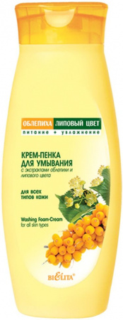Очищение и умывание белита облепиха. липовый цвет крем-пенка для умывания для всех типов кожи, 250 мл