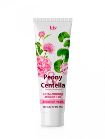 Кремы крем-флюид для лица и век дневной уход "peony&centella" туба iris, 100 мл